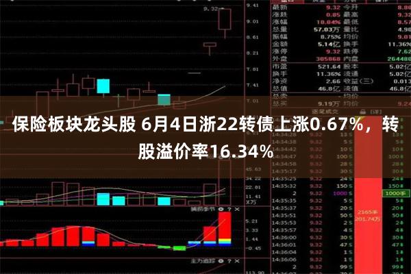 保险板块龙头股 6月4日浙22转债上涨0.67%，转股溢价率16.34%