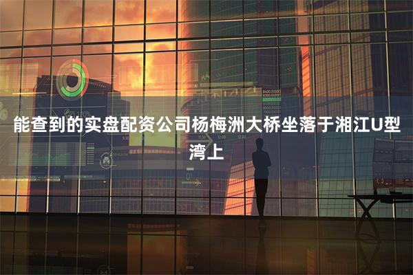 能查到的实盘配资公司杨梅洲大桥坐落于湘江U型湾上
